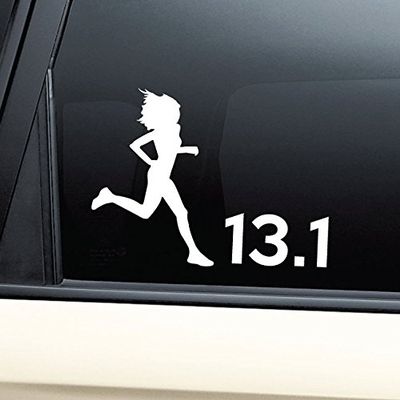 13.1 Marathon Female Runner Vinyl Decal Laptop Car Truck Bumper Window Sticker