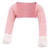 ScratchSleeves | Girls' Stay-On Scratch Mitts | Stripes | Pink and Cream | 6-9m view 2