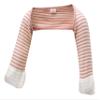 ScratchSleeves | Girls' Stay-On Scratch Mitts | Stripes | Pink and Cream | 6-9m view 4