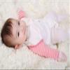 ScratchSleeves | Little Boys' Stay-On Scratch Mitts | Stripes | Cappuccino and Cream | 4-5y view 3