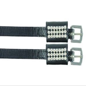 HyCLASS Diamante Spur Straps - Great For Making You Look That Bit Better - Make horse riding that bit more glamourous - Sold In Pairs - Black