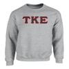 Fashion Greek Tau Kappa Epsilon Twill Letter Crewneck Sweatshirt Spt Grey Large view 1