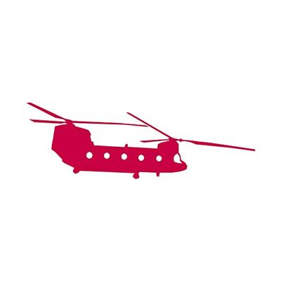 Chinook Helicopter Military - Vinyl Decal Sticker - 9" x 3" - Red