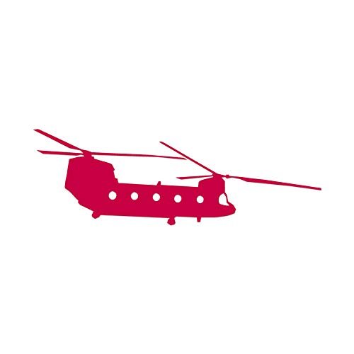 Chinook Helicopter Military - Vinyl Decal Sticker - 9" x 3" - Red