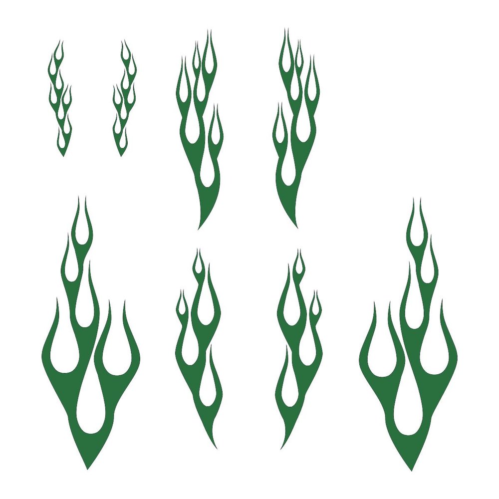 Wild Dingos LLC Flame Kit Style 1 Golf Cart ATV XL Vinyl Decal Sticker Green