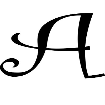 Eyecandy Decals A - Monogram Letter CURLZ 5" Tall Decal Sticker Black