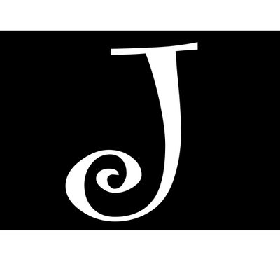 Eyecandy Decals J - Monogram Letter CURLZ 5" Tall Decal Sticker White