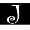 Eyecandy Decals J - Monogram Letter CURLZ 5" Tall Decal Sticker White view 1