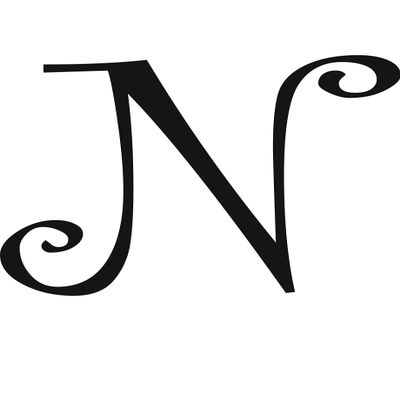 Eyecandy Decals N - Monogram Letter CURLZ 5" Tall Decal Sticker Black