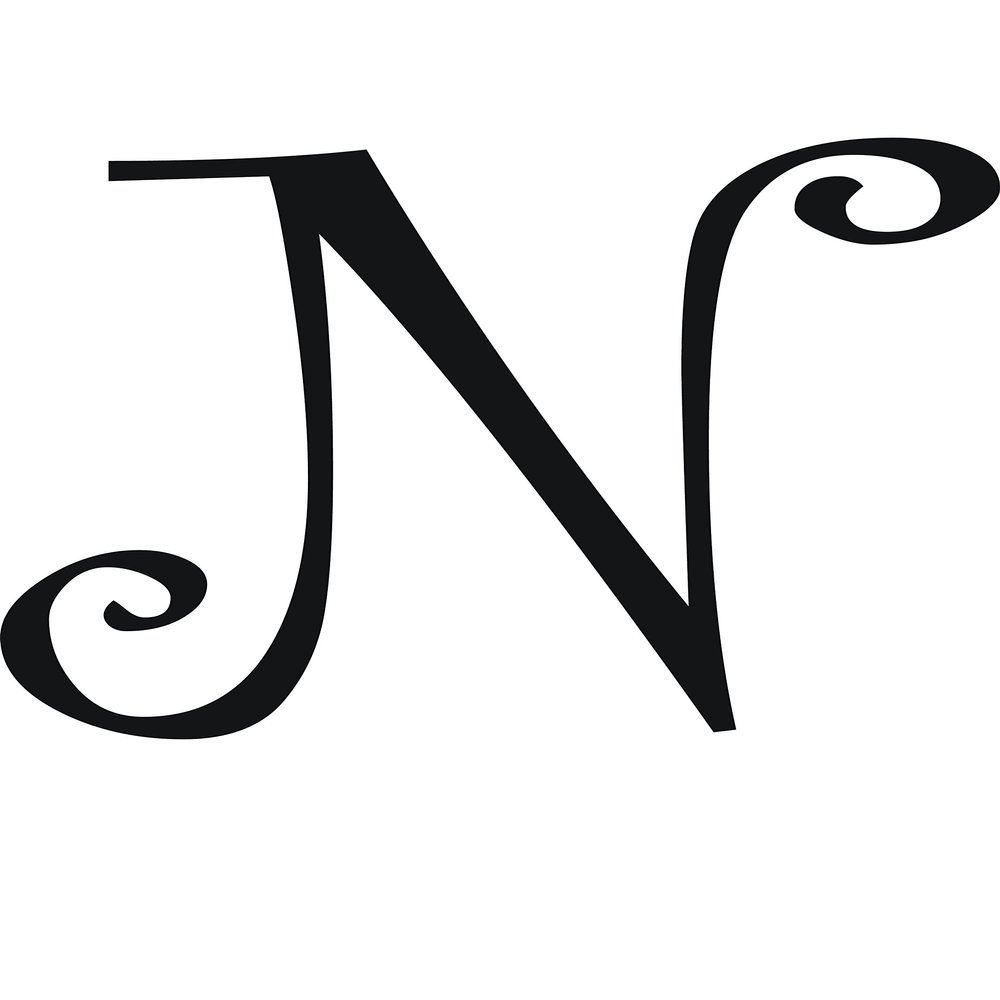 Eyecandy Decals N - Monogram Letter CURLZ 5" Tall Decal Sticker Black