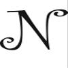 Eyecandy Decals N - Monogram Letter CURLZ 5" Tall Decal Sticker Black view 1