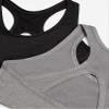 Fruit of The Loom Big Girls Stay Dry Racerback Sports Bra, Performance Sports Bra for Girls and Tweens with a Sustainable Fabric 2 Pack Black/Dark Grey Heather L view 2