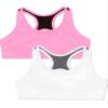 Fruit of The Loom Big Girls' Stay Dry Racerback Sports Bra 2 Pack White/Neon Pink XL view 1