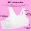 Fruit of the Loom Girls' 4-Pack Cotton Built-Up Stretch Sports Bra, Blushing/Grey Heather/Black/Nude, 40 view 2
