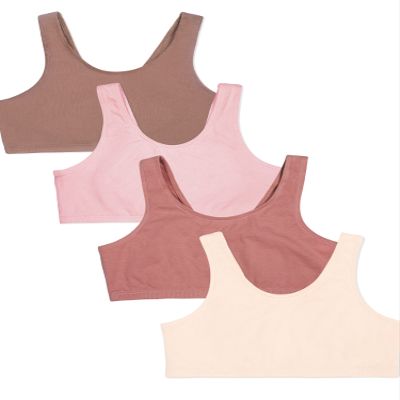 Fruit of the Loom Girls' Cotton Stretch Built-Up Sports Bra Multi-Pack