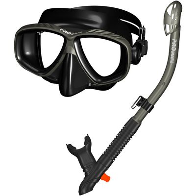 285890-Ti/Bk, Snorkeling Purge Mask and Dry Snorkel Combo Set