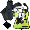 859001-Bk-MLXL, Snorkeling Vest Purge Mask Dry Snorkel Fins Mesh Bag Set view 1