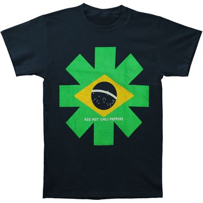 Red Hot Chili Peppers Men's Brazil Asterisk T-Shirt Small Blue