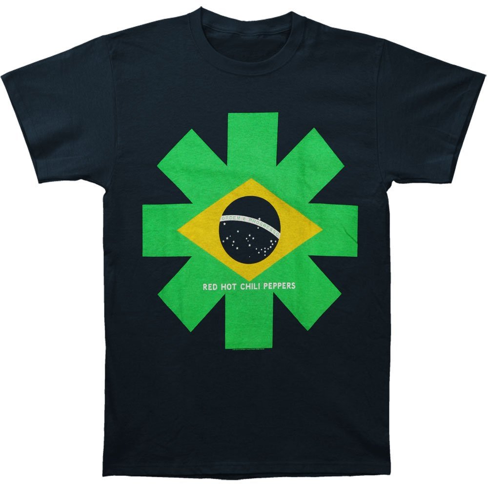 Red Hot Chili Peppers Men's Brazil Asterisk T-Shirt Small Blue