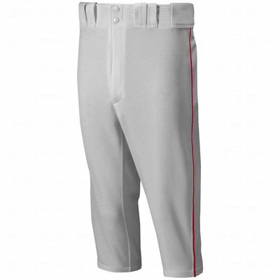 Mizuno Premier Short Piped Pants, Grey/Red, Medium