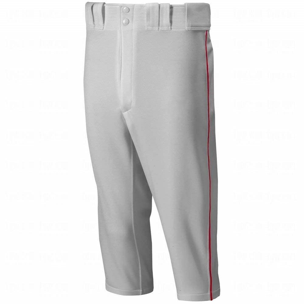 Mizuno Premier Short Piped Pants, Grey/Red, Medium