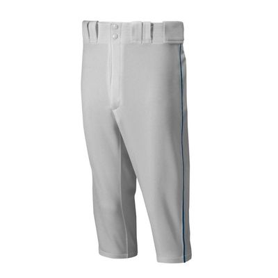 Mizuno Premier Short Piped Pants, Grey/Navy, Medium