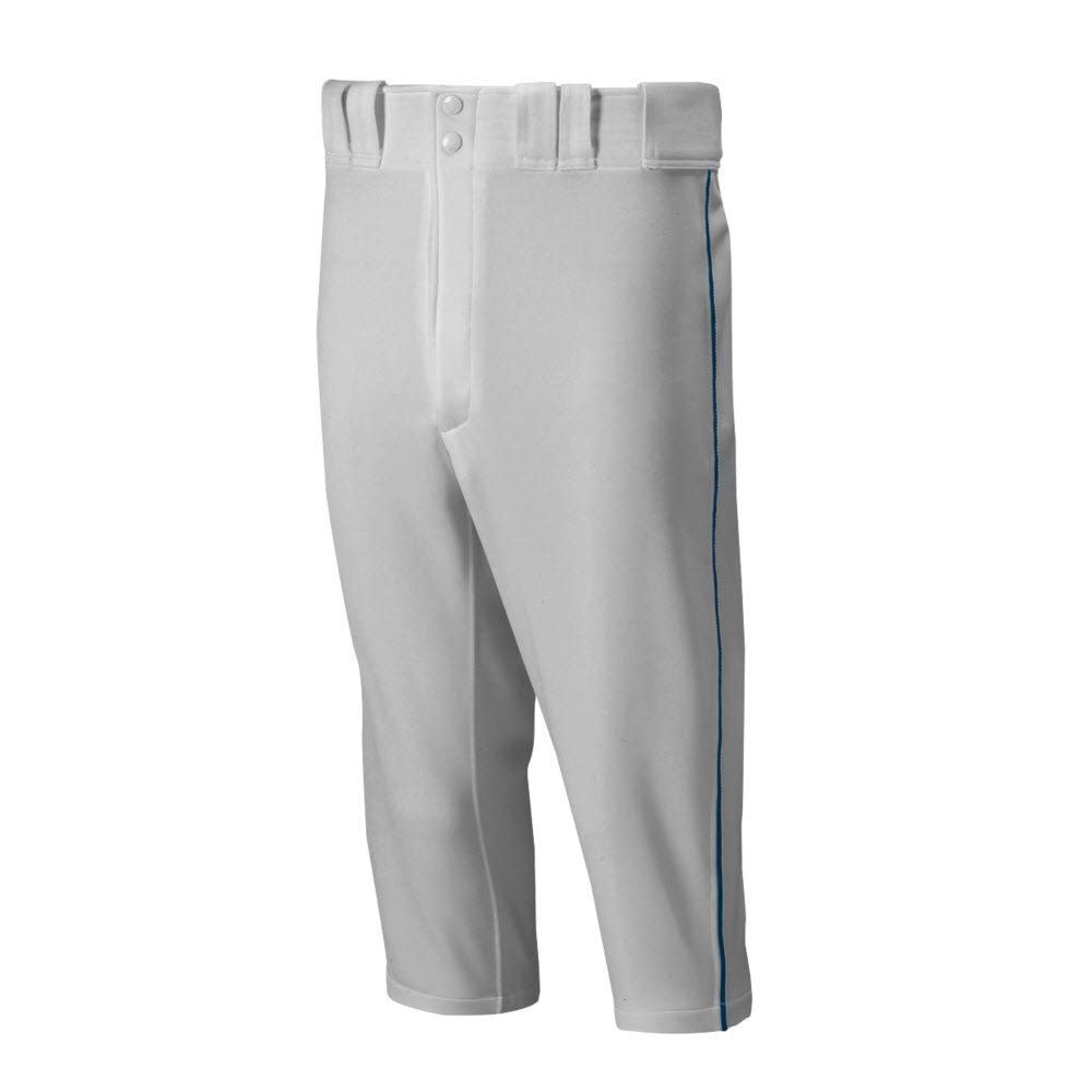 Mizuno Premier Short Piped Pants, Grey/Navy, Medium