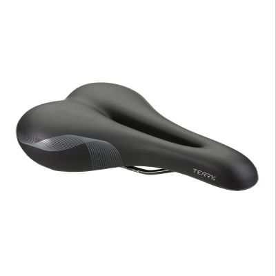 Terry Cite Y Gel Bike Saddle | Bicycle Seat Optimized for Men - Flexible & Comfortable | Sit Bone Support, Shock Absorbing Elastomers, Low Profile, Flat Top - Black Black,
