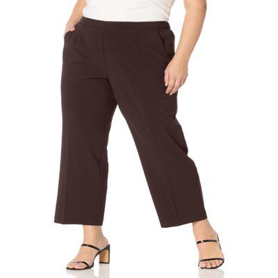 Briggs New York Women's Petite All Around Comfort Pant, Brown, 16P Short