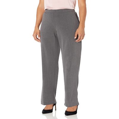 Briggs New York Women's Petite All Around Comfort Pant, Heather Grey, 12P Short