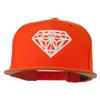 Big Diamond Embroidered Flat Bill Cap - Orange OSFM view 1