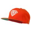 Big Diamond Embroidered Flat Bill Cap - Orange OSFM view 2