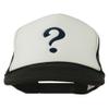 e4Hats.com Question Mark Embroidered Foam Mesh Cap - Black White OSFM view 1
