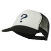 e4Hats.com Question Mark Embroidered Foam Mesh Cap - Black White OSFM view 2