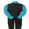 Boys Black Pinstripe Vest Suit with Turquoise Shirt Size 2T view 3