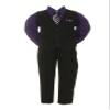Boys Black Pinstripe Vest Suit with Purple Shirt Size 2T view 1