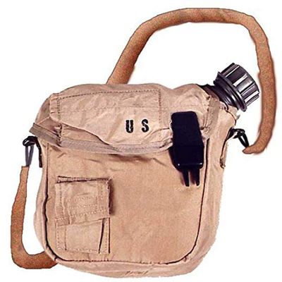 Military Outdoor Clothing Never Issued 2 Qt OD Canteen with 2 Qt Desert Canteen Cover, Plastic
