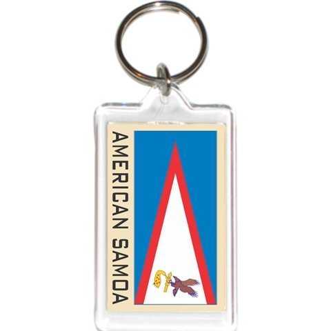 Acrylic KeyChains KeyRings Holders - Americas Grp 1 (1-Pack, Country: American Samoa)