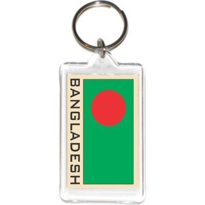 Acrylic KeyChains KeyRings Holders - Asia & Africa Grp 1 (1-Pack, Country: Bangladesh)