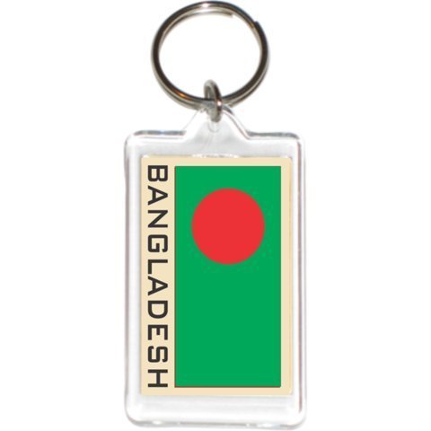 Acrylic KeyChains KeyRings Holders - Asia & Africa Grp 1 (1-Pack, Country: Bangladesh)