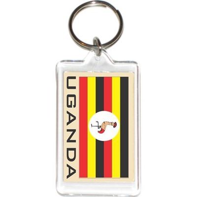 Acrylic KeyChains KeyRings Holders - Asia & Africa Grp 4 (1-Pack, Country: Uganda)