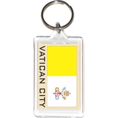 Acrylic KeyChains KeyRings Holders - Europe 2 (1-Pack, Country: Vatican City)