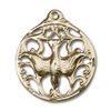 14kt Yellow Gold Holy Spirit Medal 7/8 x 3/4 inches view 1