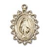 14kt Yellow Gold Miraculous Medal 1 x 3/4 inches view 1