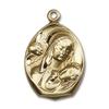 14kt Yellow Gold Madonna & Child Medal 3/4 x 1/2 inches view 1