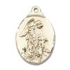 14kt Yellow Gold Guardian Angel Medal 7/8 x 1/2 inches view 1