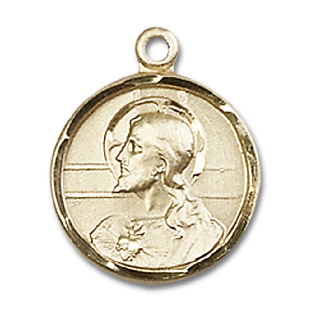 14kt Yellow Gold Scapular Medal 5/8 x 1/2 inches