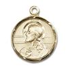 14kt Yellow Gold Scapular Medal 5/8 x 1/2 inches view 1