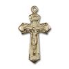 14kt Yellow Gold Crucifix Medal 1 1/8 x 5/8 inches view 1
