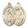 14kt Yellow Gold Divine Mercy Medal 7/8 x 1/2 inches view 1